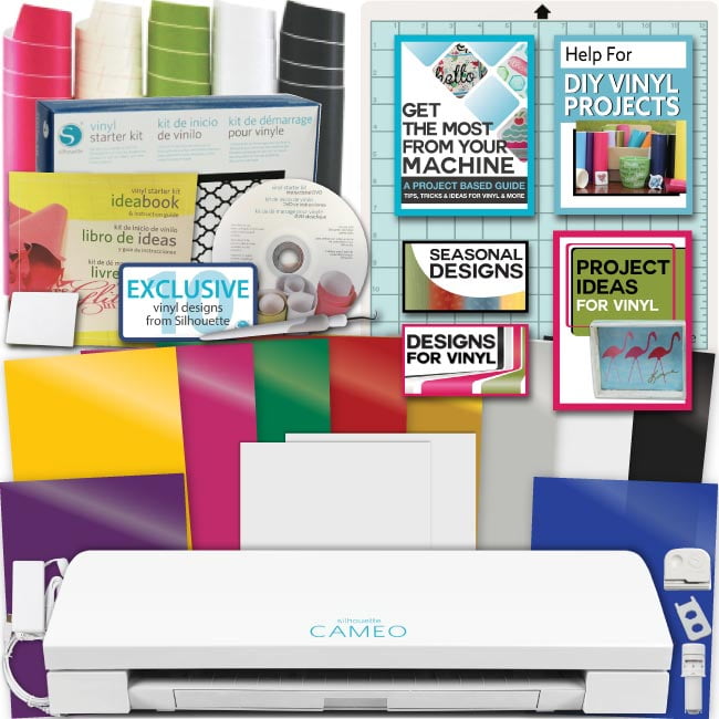 Silhouette Cameo 3 Product Package Newbie Vinyl 10 Oracal Sheets Plans Resources picture regarding Inkjet Printable Vinyl Walmart named Silhouette Cameo 3 System Deal Rookie Vinyl 10 Oracal Sheets Layouts Equipment